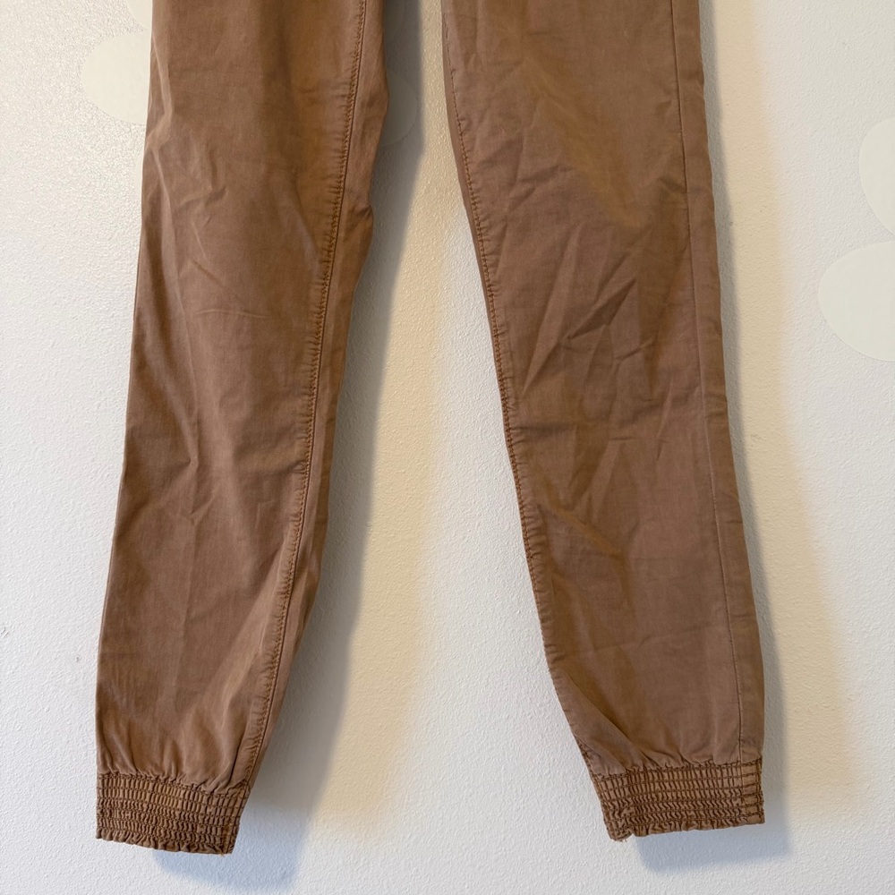 American Eagle High Waisted Jegging Brown Tan Joggers Drawstring and Elastic - Picture 6 of 14